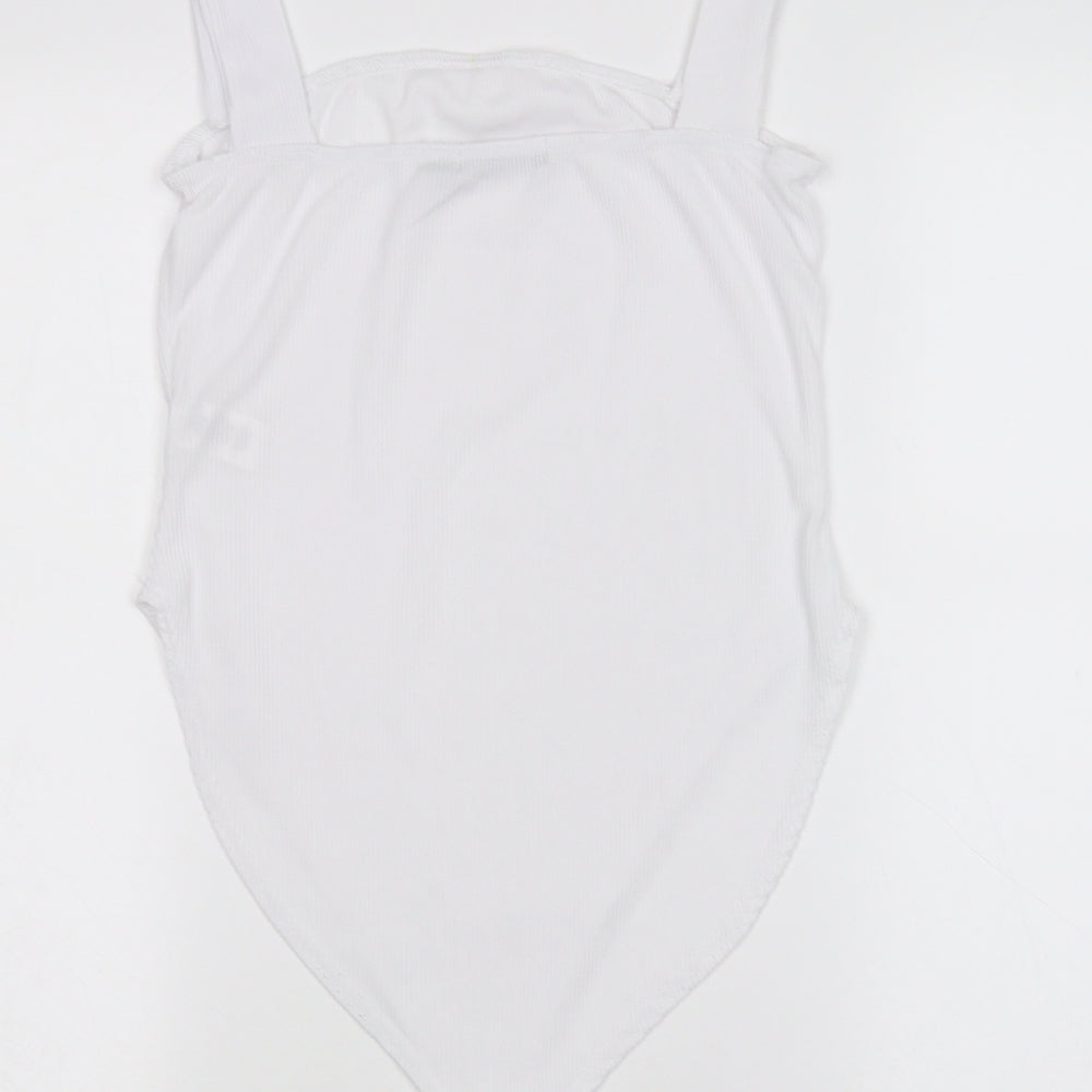 Boohoo Womens White   Bodysuit One-Piece Size 12