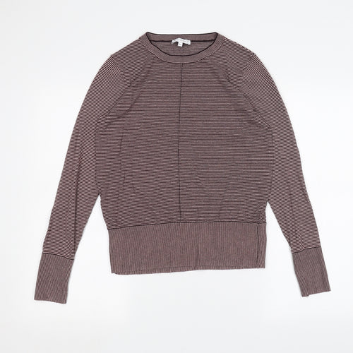 Warehouse Womens Purple Striped  Basic T-Shirt Size 12