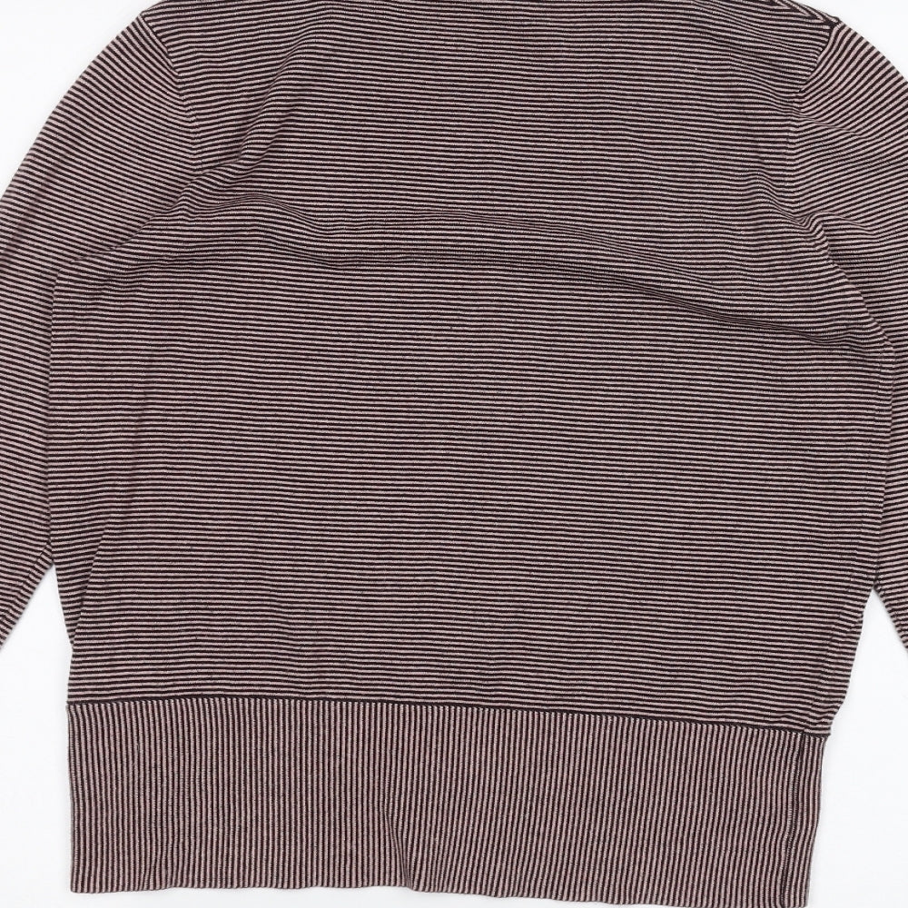 Warehouse Womens Purple Striped  Basic T-Shirt Size 12