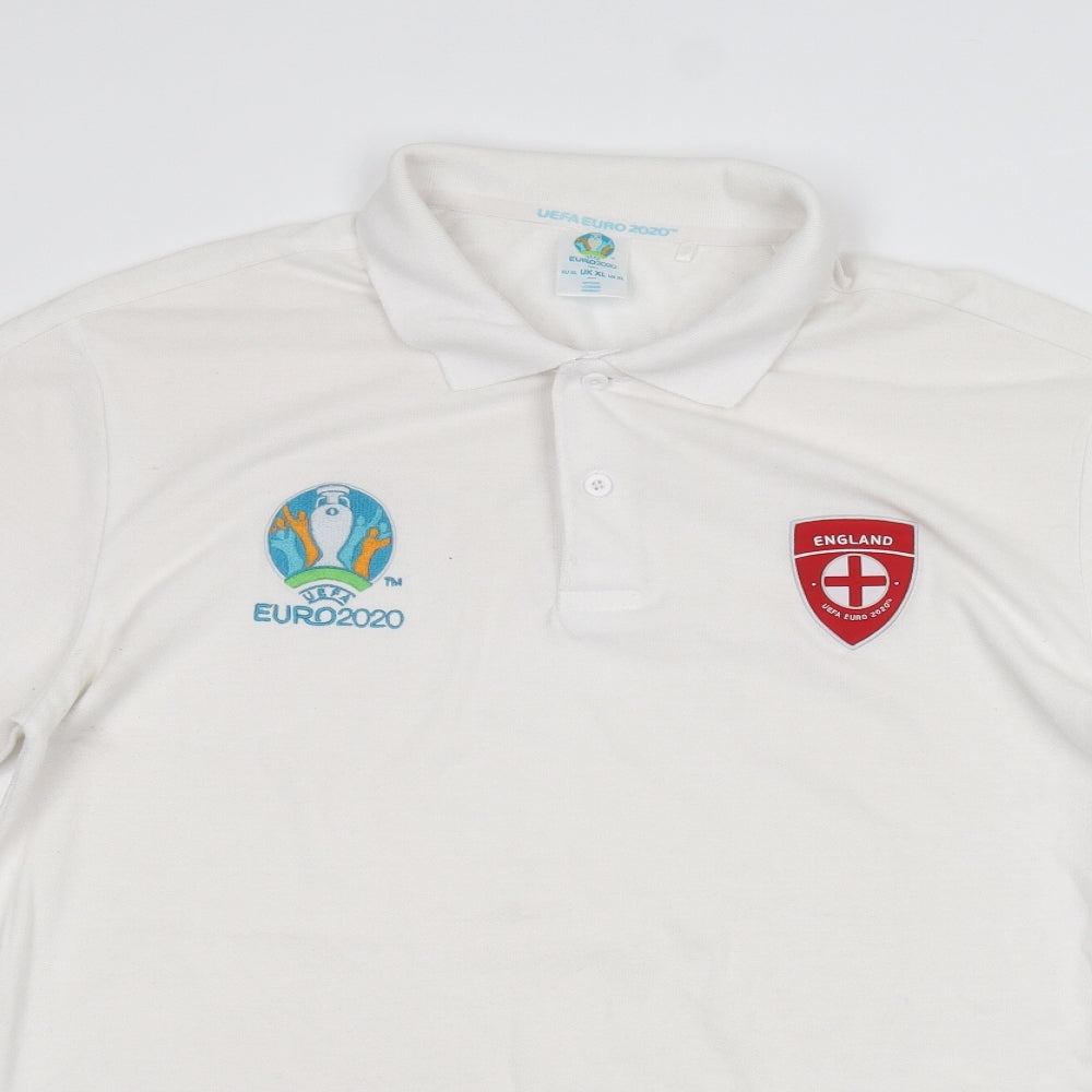 Euro 2020 Mens White    Polo Size XL
