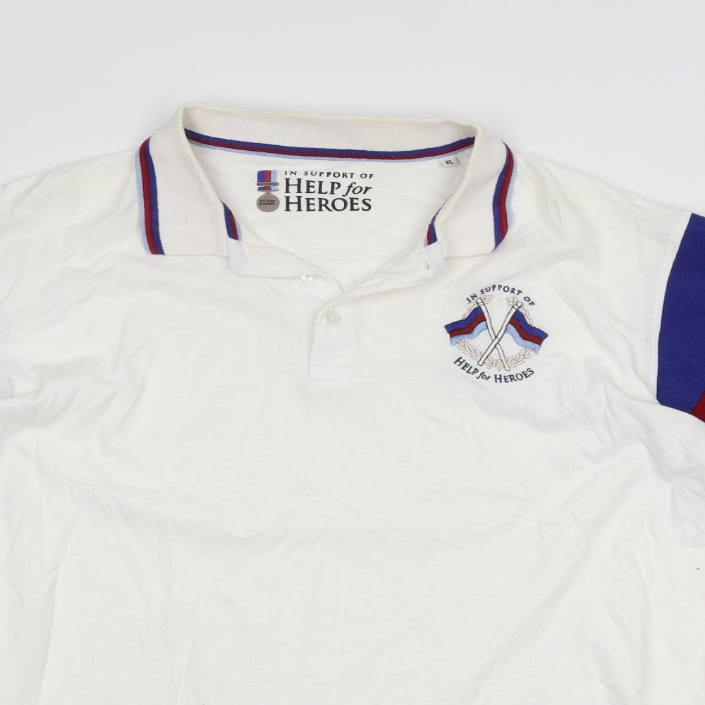 Help For Heroes Mens White    Polo Size XL