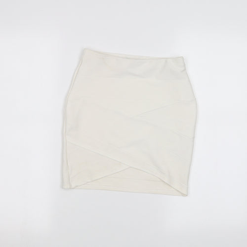 Missguided Womens White   A-Line Skirt Size 6