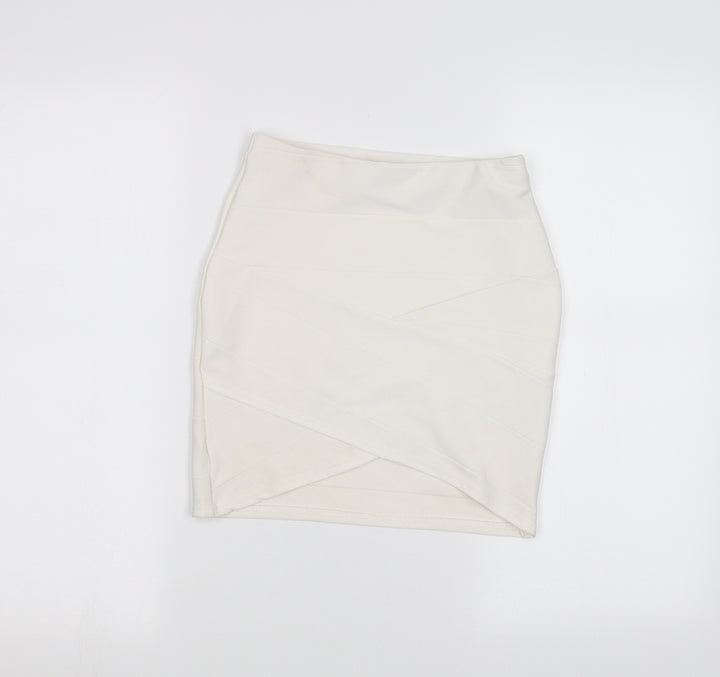 Missguided Womens White A-Line Skirt Size 6