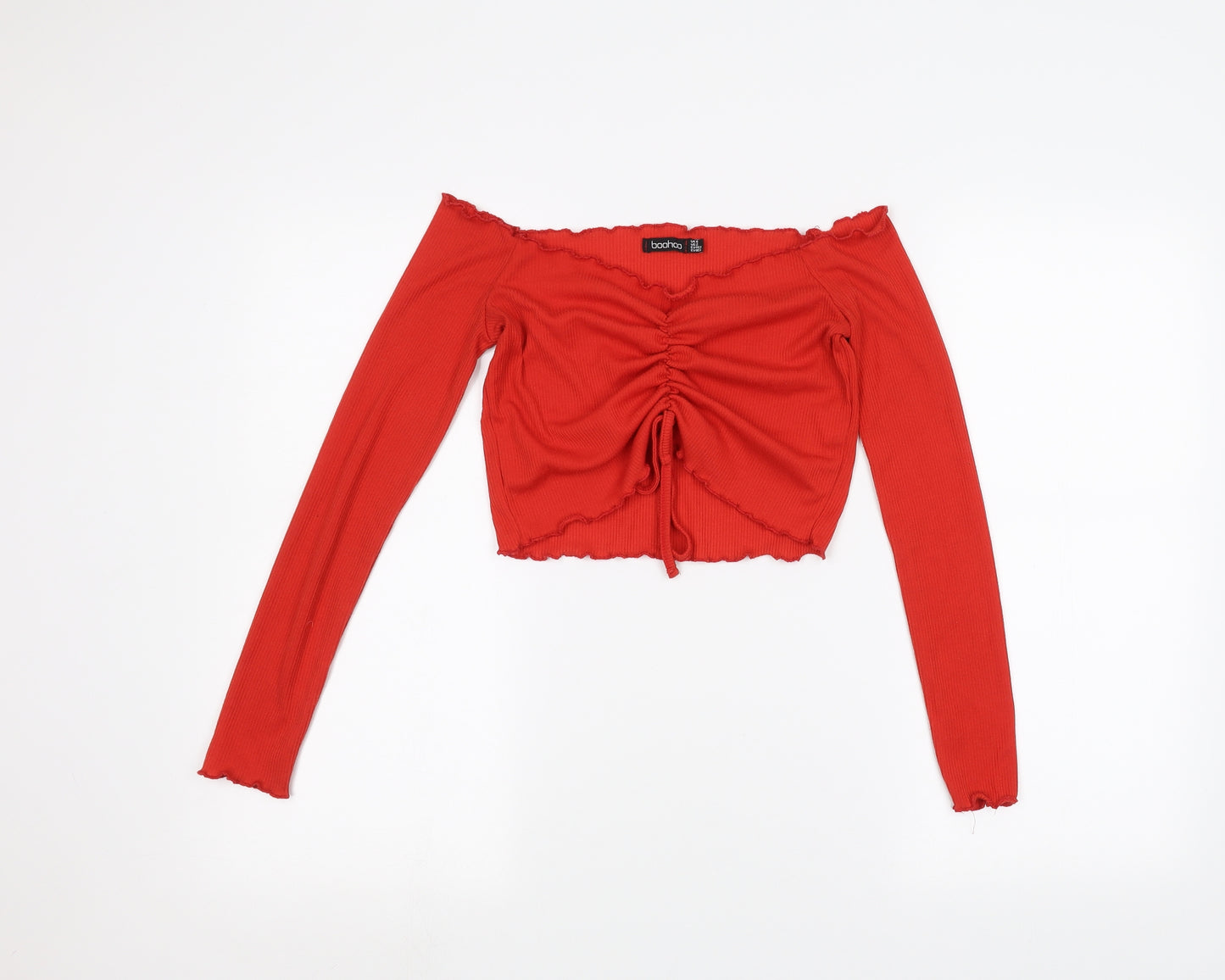 Boohoo Womens Red   Cropped T-Shirt Size 6