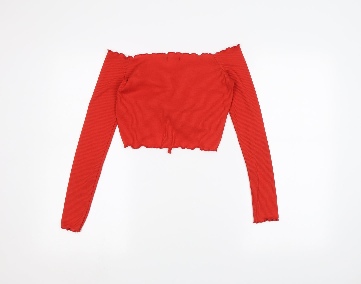 Boohoo Womens Red   Cropped T-Shirt Size 6