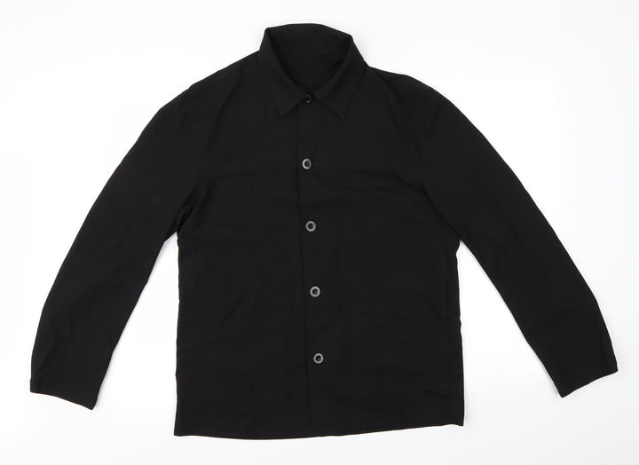 Preworn Mens Black Button-Up Size 46