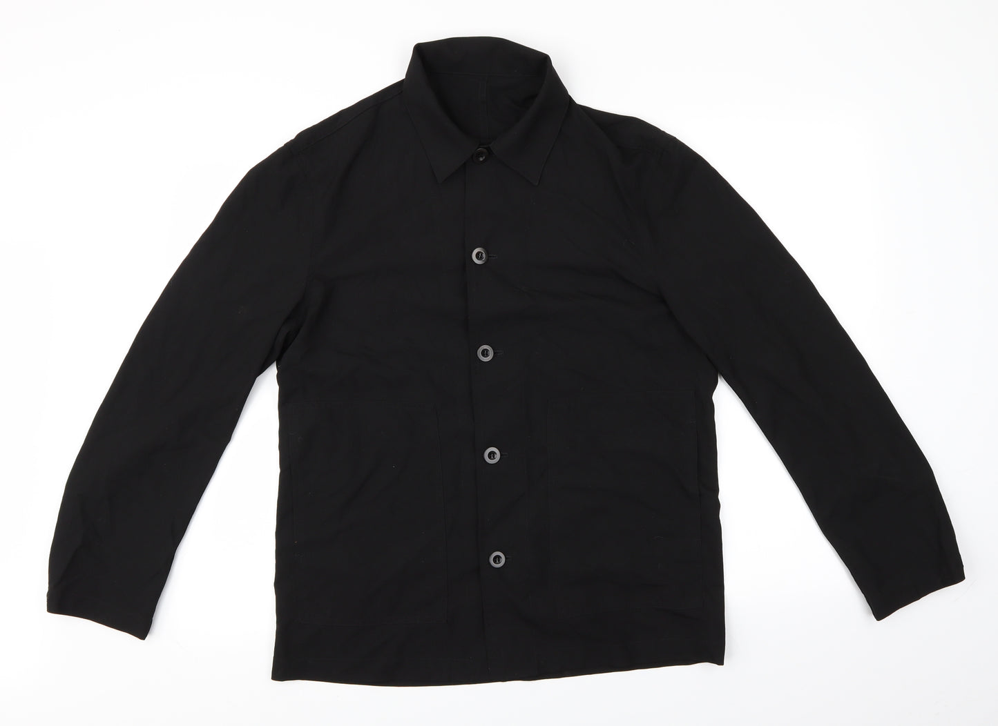 Preworn Mens Black    Button-Up Size 46