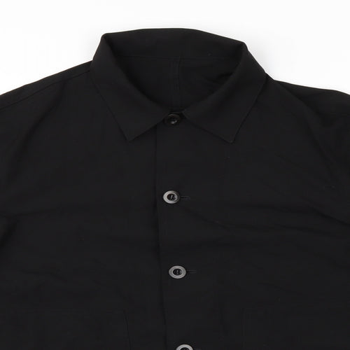Preworn Mens Black    Button-Up Size 46