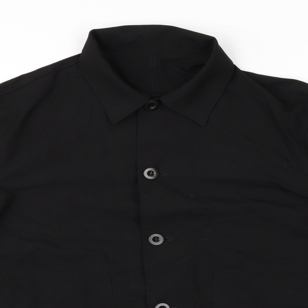 Preworn Mens Black    Button-Up Size 46