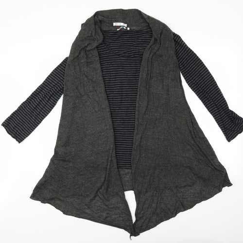 Denim Co. Womens Grey Striped  Cardigan Jumper Size 14