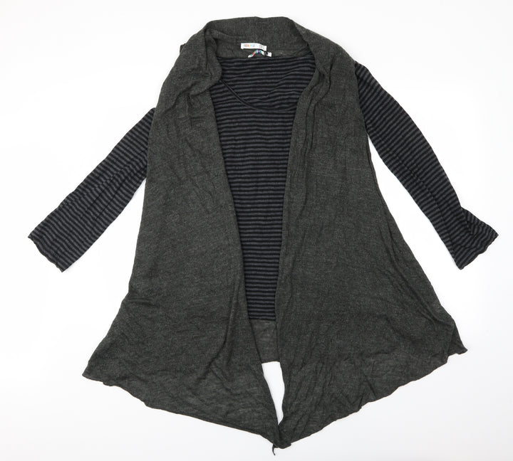Denim Co. Womens Grey Striped Cardigan Jumper Size 14