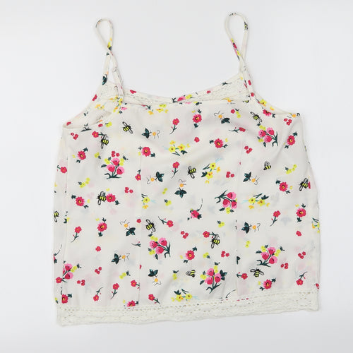 Henry Holland Womens White Floral  Basic Blouse Size 12