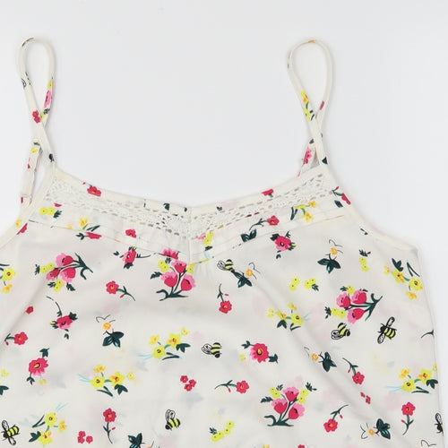 Henry Holland Womens White Floral  Basic Blouse Size 12
