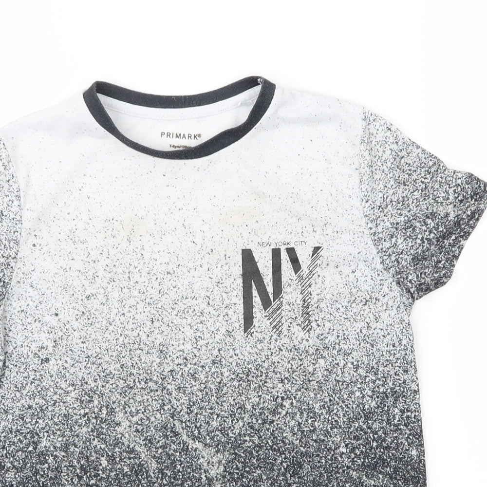 Primark Boys Multicoloured Spotted  Basic T-Shirt Size 7-8 Years  - New York City