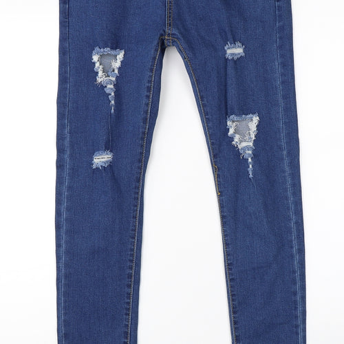 Faythlanu Womens Blue  Denim Straight Jeans Size M L27 in