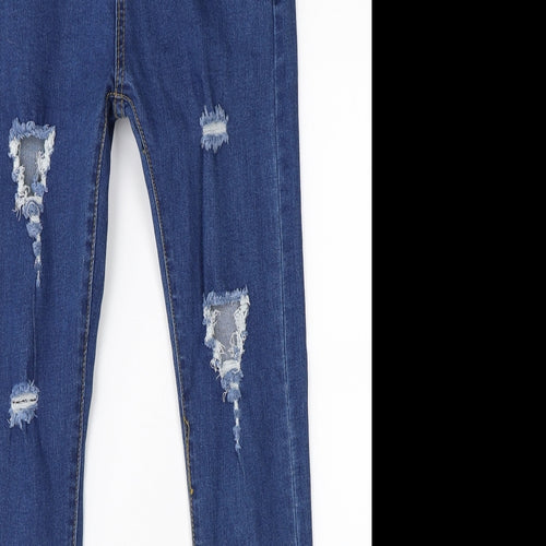 Faythlanu Womens Blue  Denim Straight Jeans Size M L27 in
