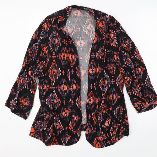 New Look Womens Black Geometric  Cardigan Jumper Size 16