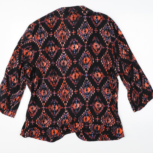 New Look Womens Black Geometric  Cardigan Jumper Size 16
