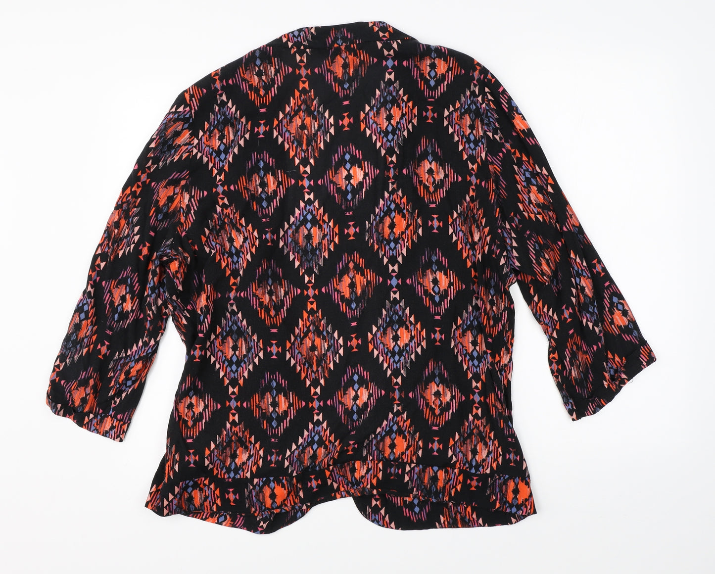 New Look Womens Black Geometric  Cardigan Jumper Size 16