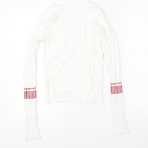 Sinsay Womens White   Pullover Jumper Size S