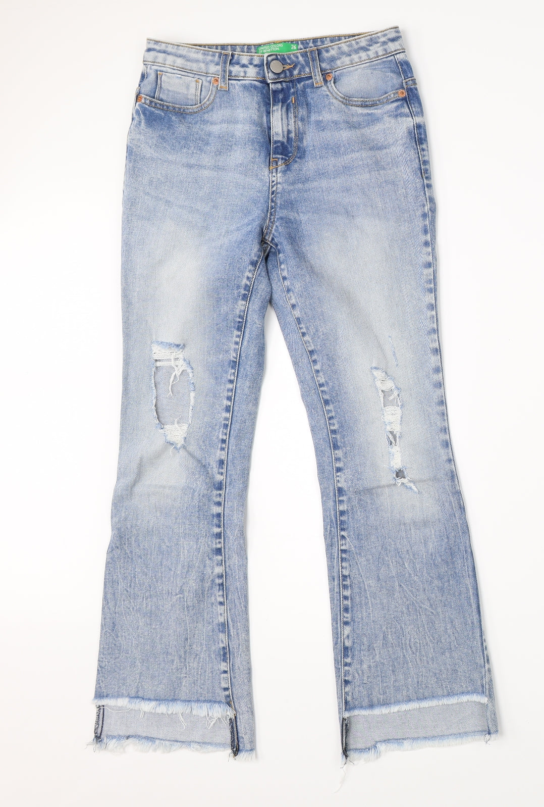 United Colours of Benetton Womens Blue  Denim Bootcut Jeans Size 26 in L26 in