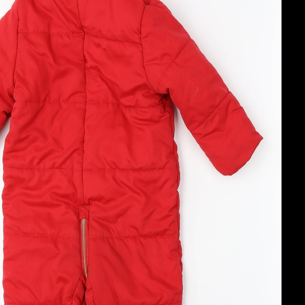 George Girls Red   Coverall One-Piece Size 12-18 Months  - disney minnie mouse