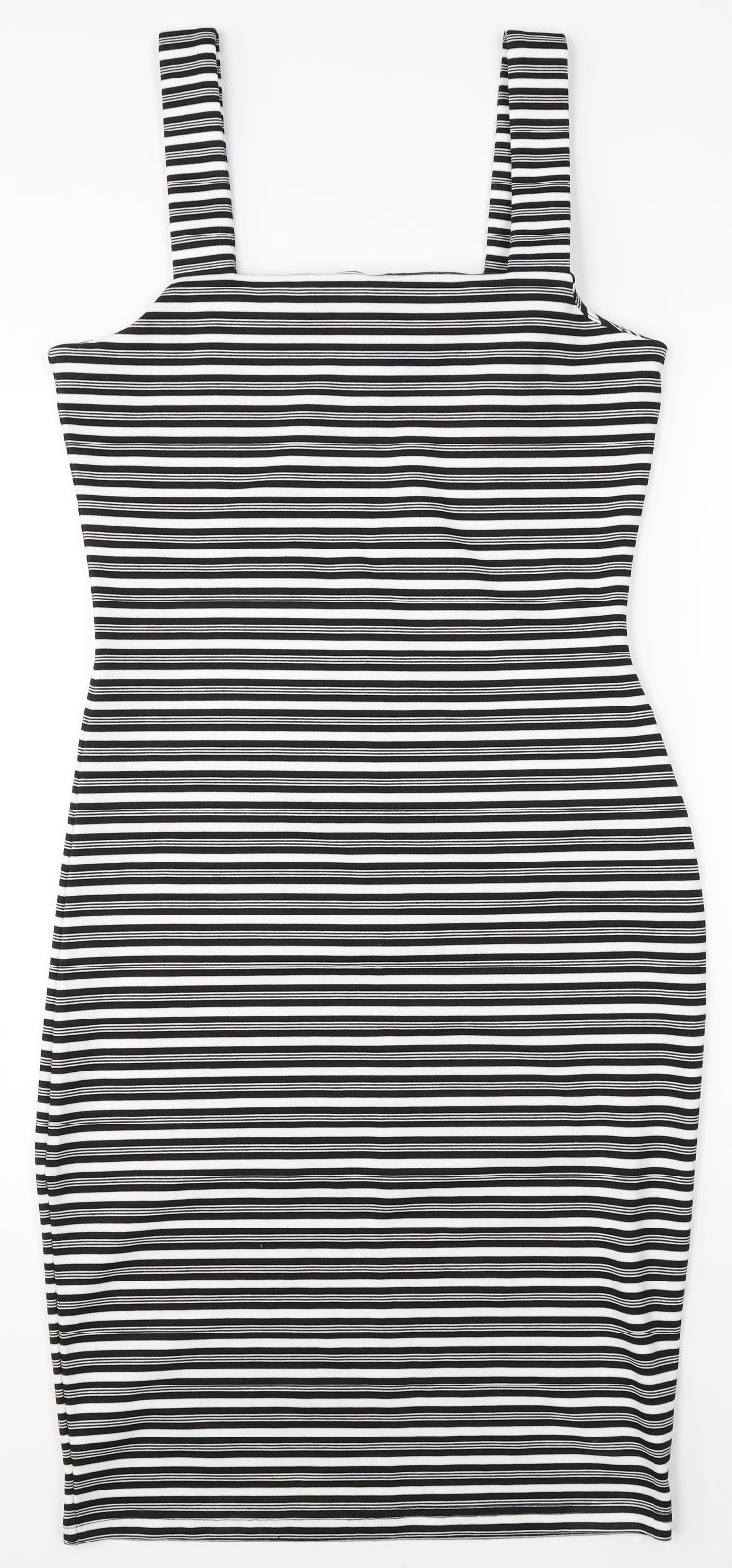 Primark Womens White Striped  Pencil Dress  Size 14