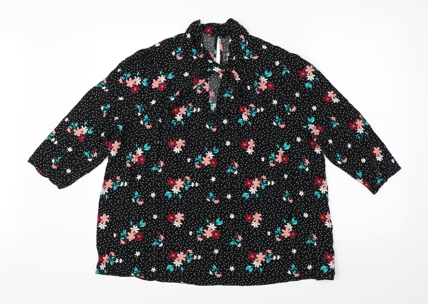 Matalan Womens Black Polka Dot  Basic Blouse Size 20