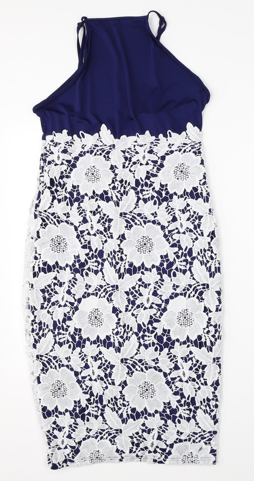 Yoins Womens Blue Floral  Pencil Dress  Size M