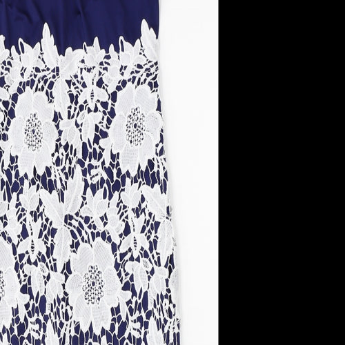 Yoins Womens Blue Floral  Pencil Dress  Size M