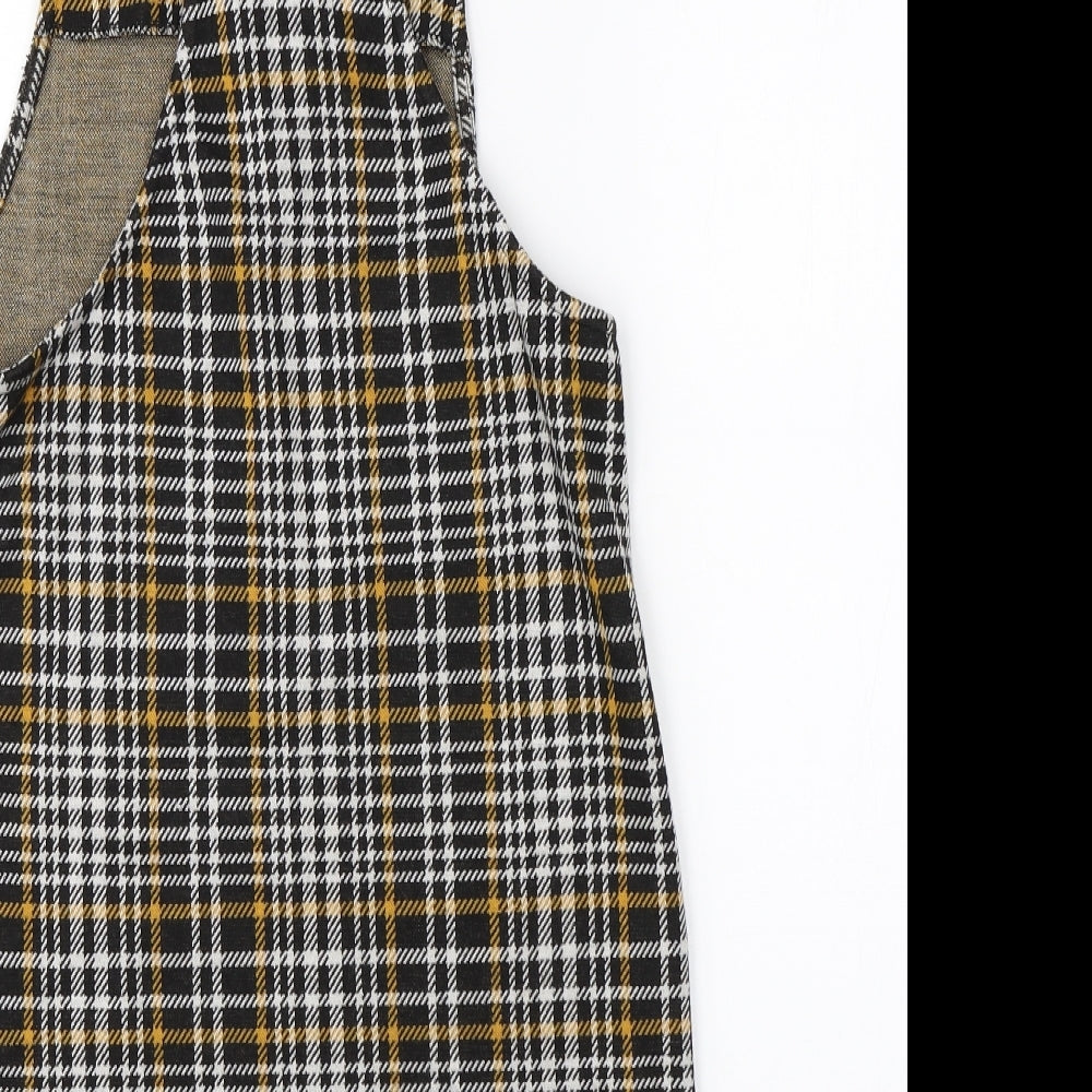 New Look Womens Black Check  A-Line  Size 6