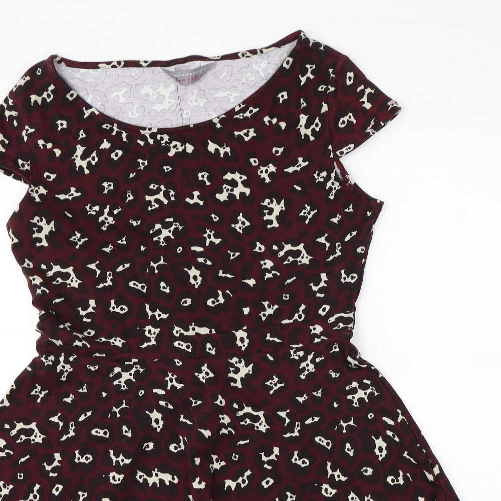 Dorothy Perkins Womens Purple Animal Print  A-Line  Size 14