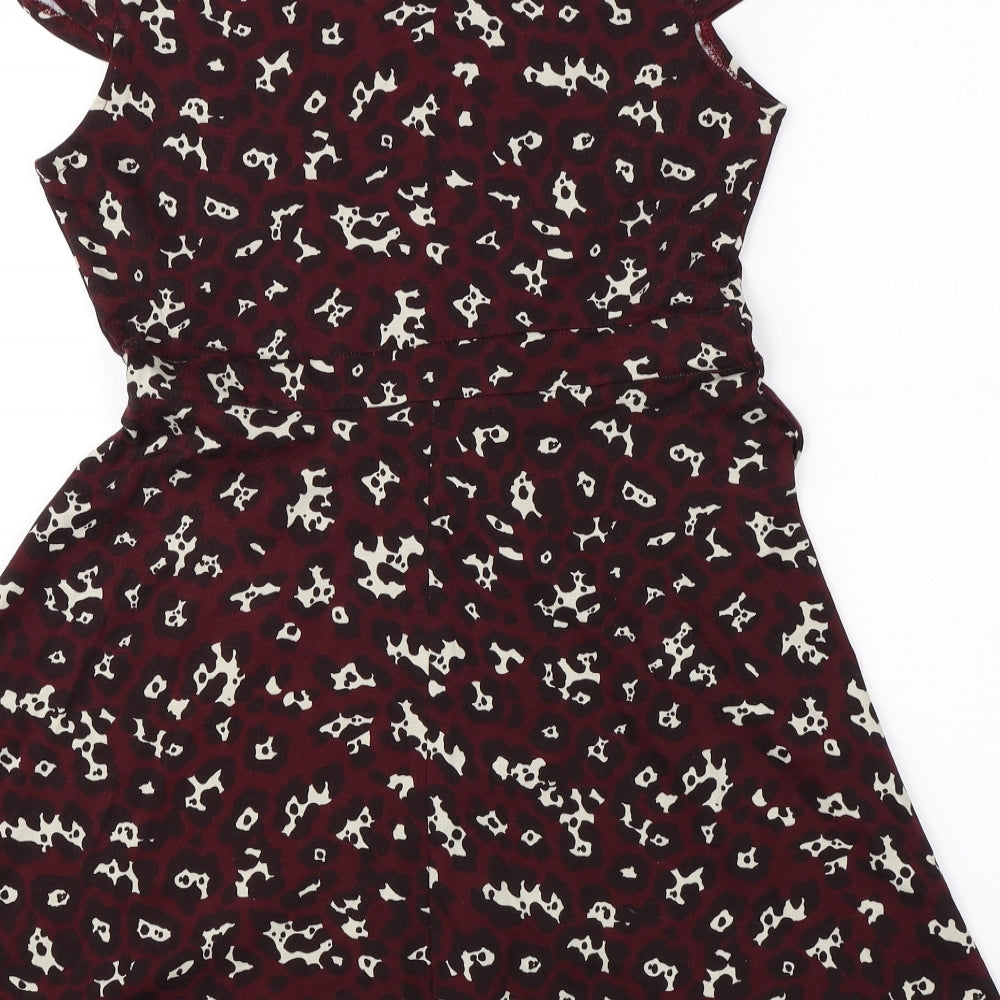Dorothy Perkins Womens Purple Animal Print  A-Line  Size 14