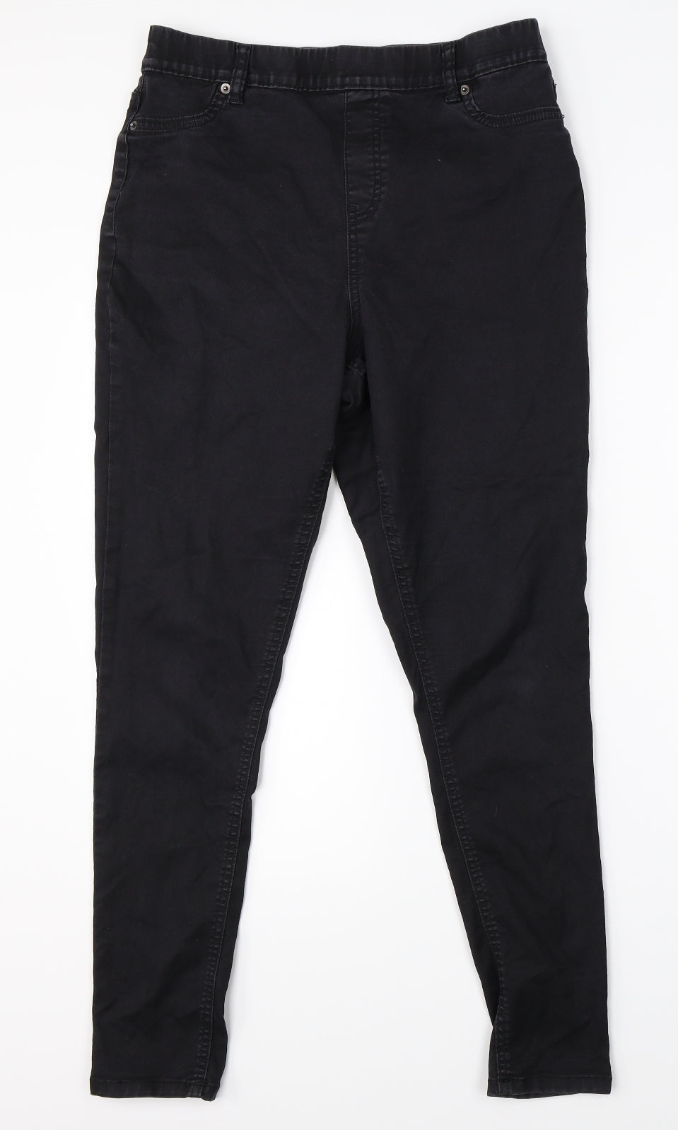 F&F Womens Black  Denim Jegging Jeans Size 14 L28 in