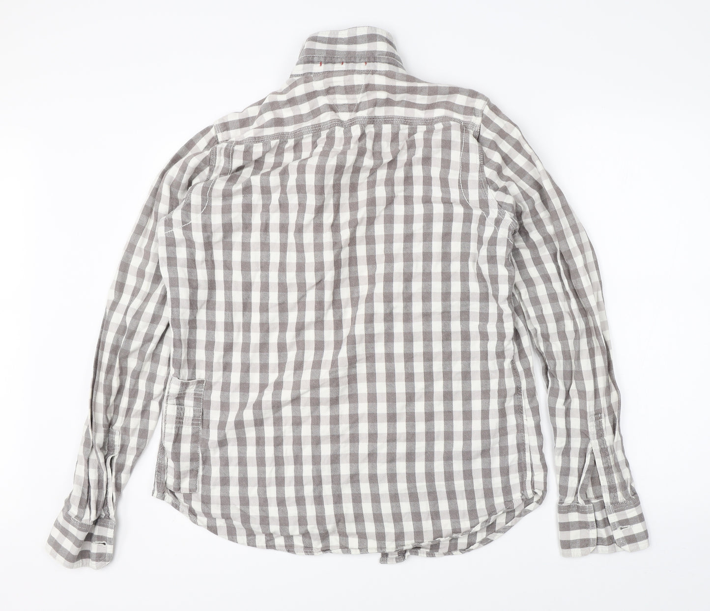 Superdry Mens White Check   Button-Up Size L