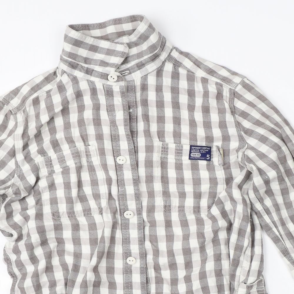 Superdry Mens White Check   Button-Up Size L