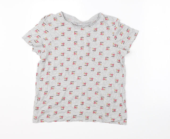 Primark Womens Grey Pyjama Top Size S - reindeer christmas