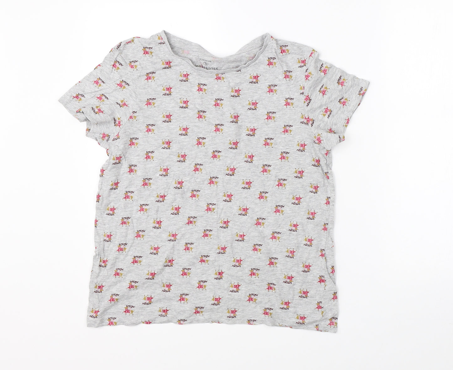 Primark Womens Grey    Pyjama Top Size S  - reindeer christmas