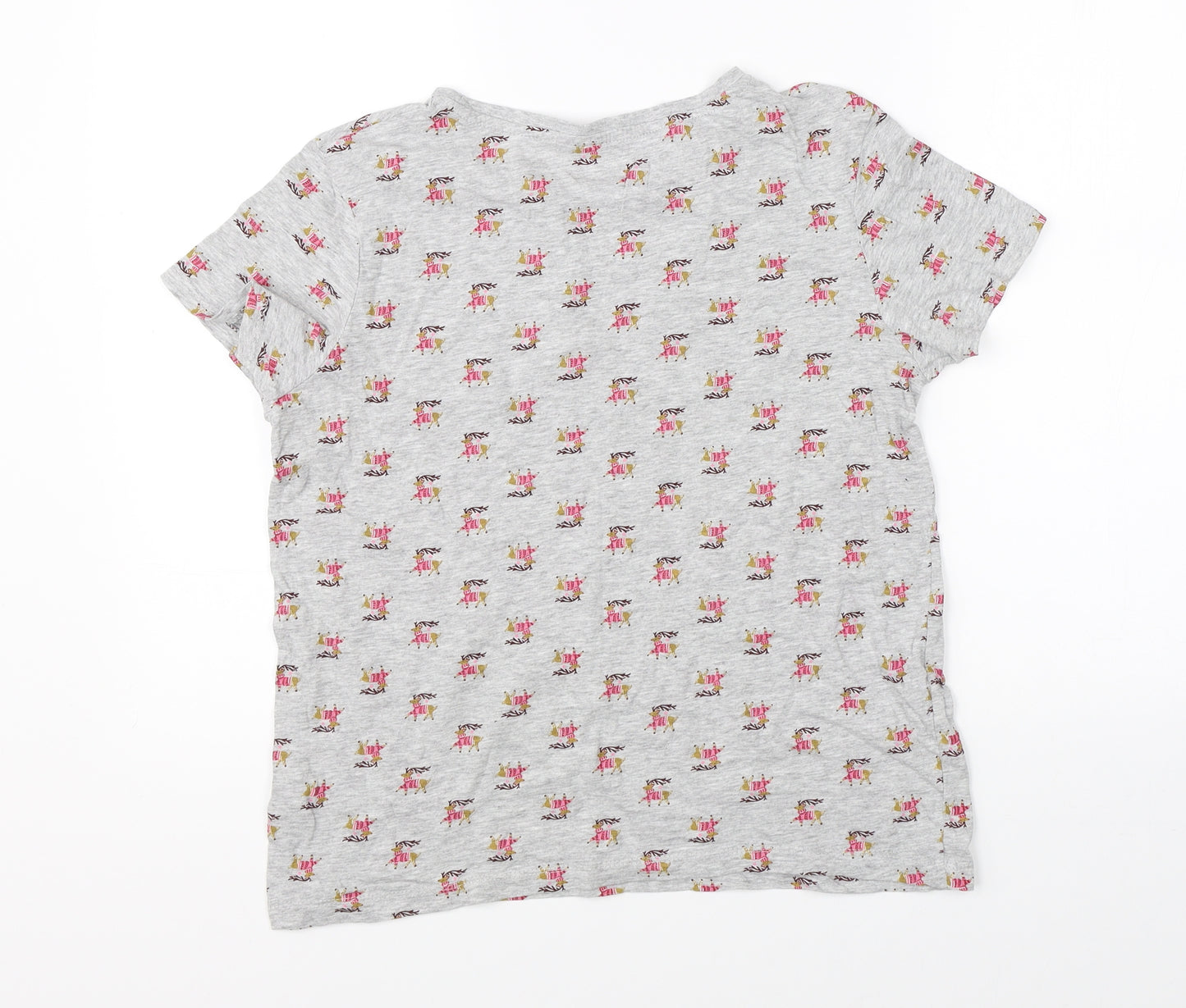 Primark Womens Grey    Pyjama Top Size S  - reindeer christmas