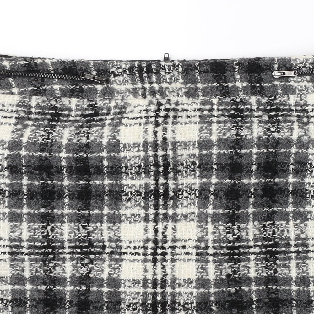 New Look Womens Beige Check  A-Line Skirt Size 8