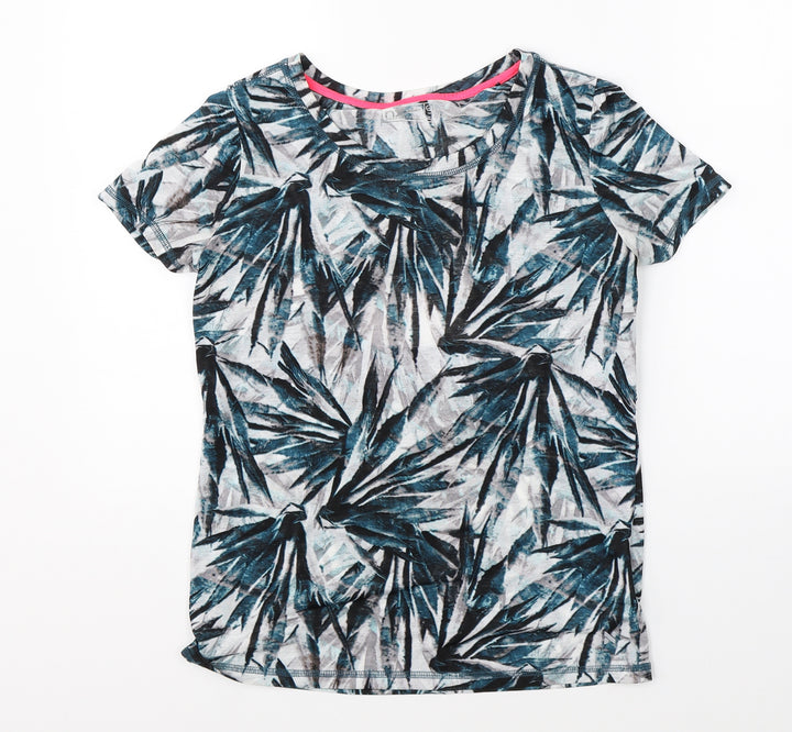 NEXT Womens Blue Floral  Basic T-Shirt Size 6  - open back