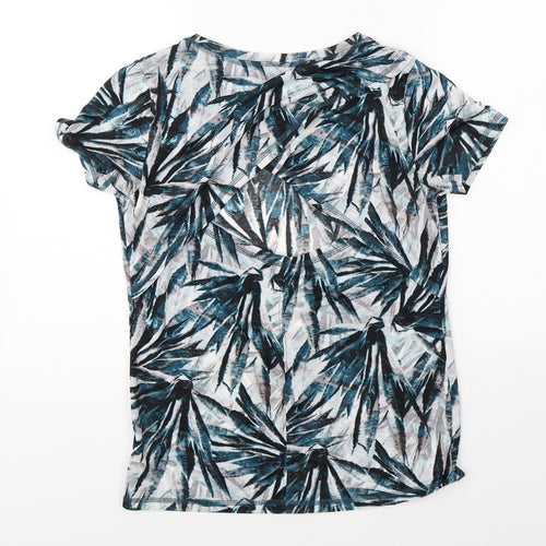 NEXT Womens Blue Floral  Basic T-Shirt Size 6  - open back