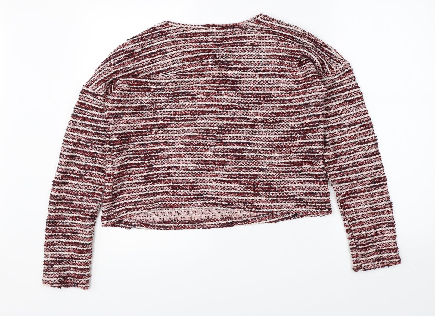 New Look Womens Red Striped Knit Pullover Jumper Size S