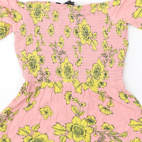 Dorothy Perkins Womens Pink Floral  Basic Blouse Size 8