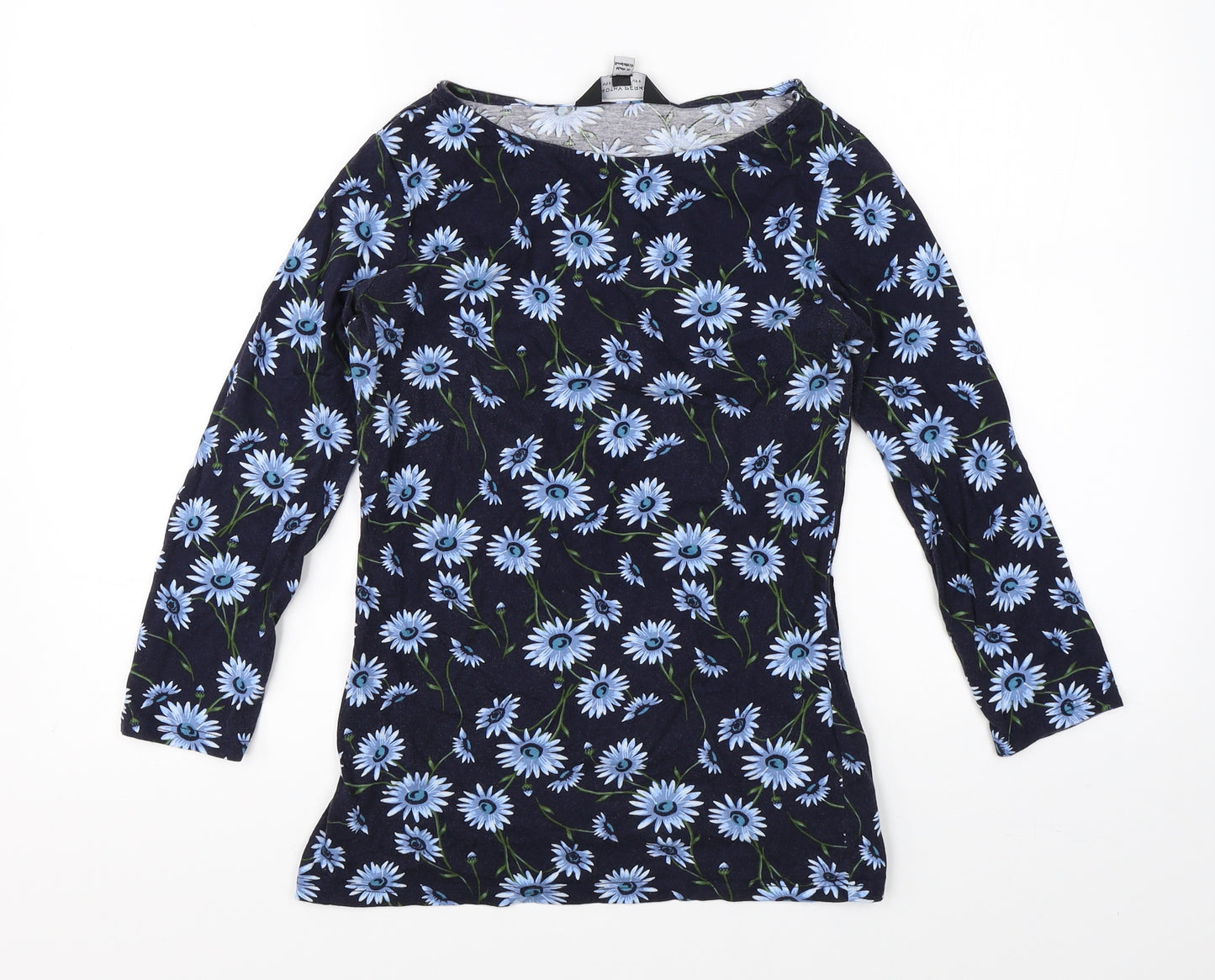 Dorothy Perkins Womens Blue Floral  Basic T-Shirt Size 8