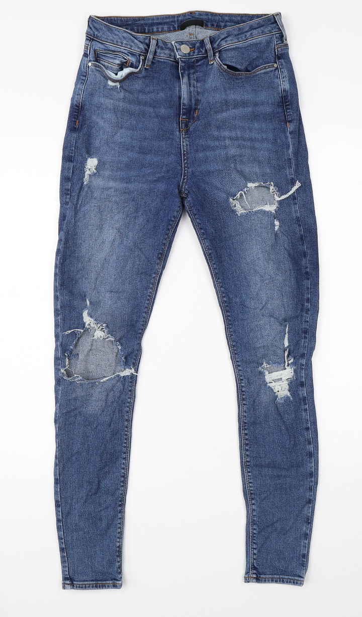 Very Womens Blue Denim Skinny Jeans Size 10 L26 in