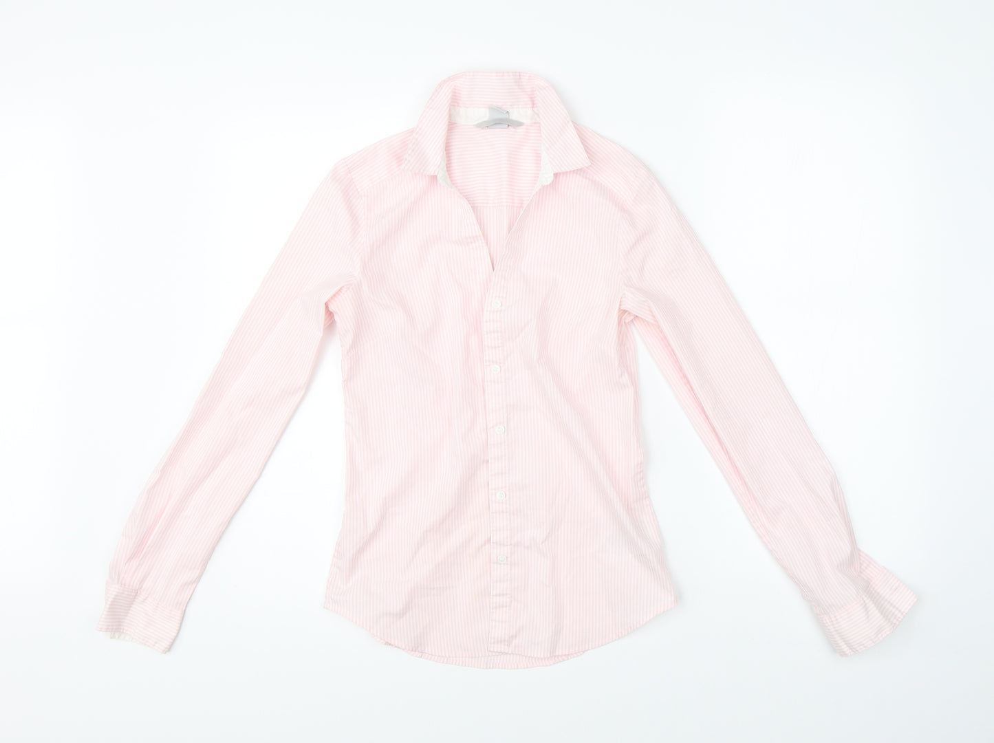 H&M Womens Pink Striped  Basic Button-Up Size 6