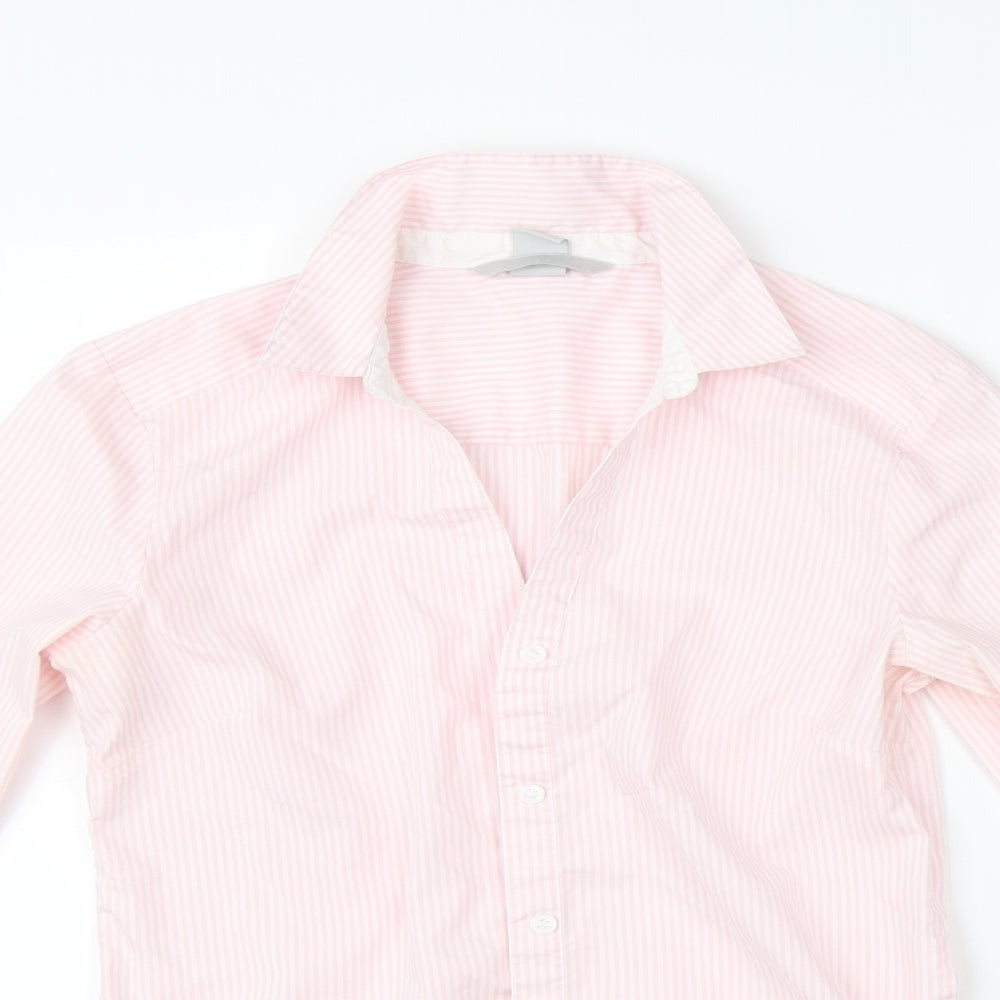 H&M Womens Pink Striped  Basic Button-Up Size 6