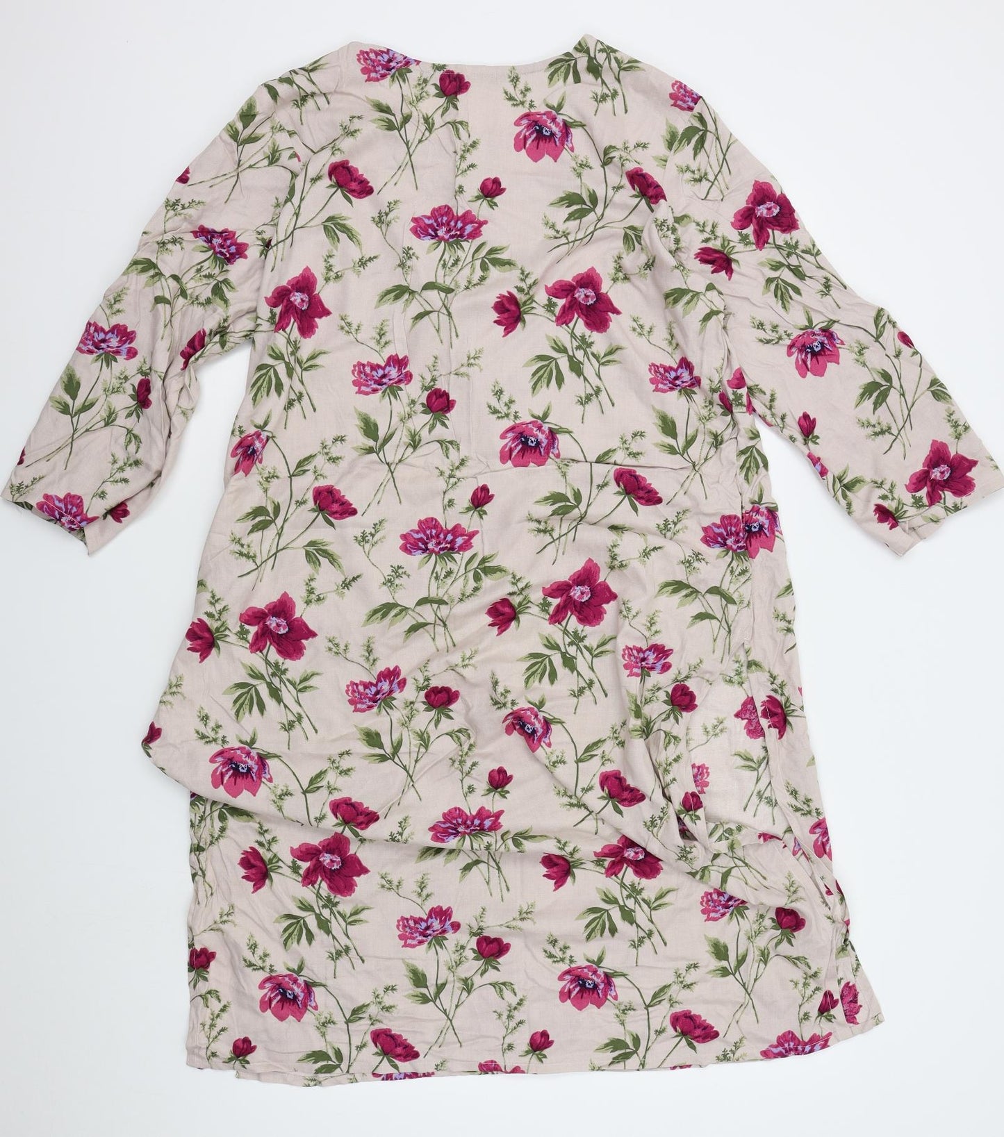 avaasa Womens Pink Floral  A-Line  Size XL  - side splits both sides