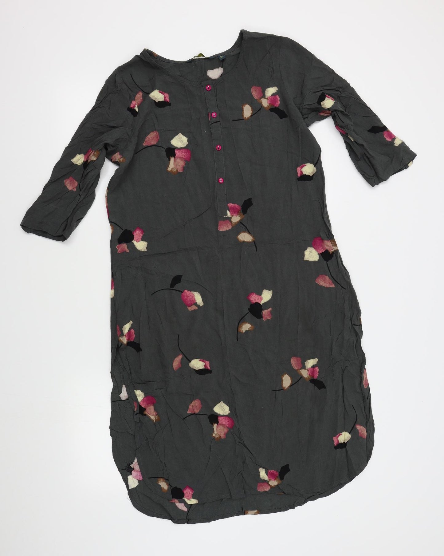 avaasa Womens Grey Floral  A-Line  Size L